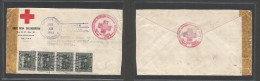 SALVADOR, EL. 1943 (28 June) WWII Red Cross, SS - Switzerland, Geneva. Color Printed Multifkd Censored Envelope, Rolling - El Salvador