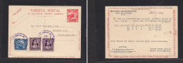 SALVADOR, EL. 1933 (21 Ene) GPO - Czechoslovakia, Gablonz. 2c Red Reverse PRIVATE PRINT Stationary Card + Three Adtls, T - El Salvador