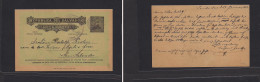 SALVADOR, EL. 1892-3 (24 Jan) Santa Ana - San Salvador. Local 3c Black / Greenish Stat Card. Better Usage Comercial. - El Salvador