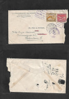 SALVADOR, EL. 1938 (12 Aug) S. Salvador - Denmark, Ribe (3 Sept) Multifkd Slogan Cachet Usage, Airmailed Even Without Ai - El Salvador