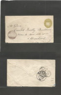 SALVADOR, EL. 1889 (29 Sept) GPO - Spain, Madrid (27 Oct) 11c First Issue Stationary Envelope. Via NY (14 Oct) Very Rare - El Salvador