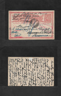 SALVADOR, EL. 1910 (17 Aug) GPO - Germany, Bremen (7 Sept) Red 4c Illustrated Stat Card. VF Scarce Issue Usage "T" Cache - El Salvador