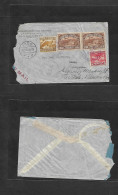 SALVADOR, EL. 1938 (30 April) San Salvador - Denmark, Ribe (11 May). Air Multifkd Env. Special Air Stamps Fwded. Unusual - El Salvador