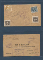 SALVADOR, EL. 1937 (11 March) Santa - USA, Chicago. (14 March) Registered Reverse Multifkd Multi / Issues Including Air  - El Salvador