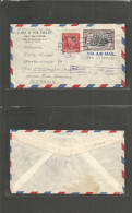 SALVADOR, EL. C. 1948 S. Salvador - Germany, Ettlingen, Air Multifkd Env Incl 1 Colon Stamp + Rosehelt + Slogan Censo Ca - El Salvador