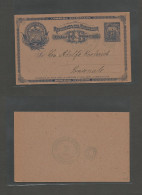 SALVADOR, EL. 1895 (25 Enero) Sonsonate Locally Used. 1 Centavo Blue Stat Card. Fine. - El Salvador