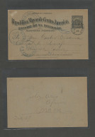 SALVADOR, EL. 1898 (27 Dic) GPO - Germany, Munich (3 Feb 1899) 1c Blackblue / Greish Stationary Card. Scarce Used. - El Salvador