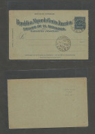 SALVADOR, EL. 1898 2c Blue/bluish Stationary Card On Chile Post Office Control Archive. Rarity. First We See. - Salvador