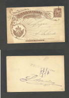 SALVADOR, EL. 1897 (1 Enero) Libertad - Salvador. Local 2c Brown Stat Card. - El Salvador