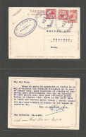 SALVADOR, EL. 1935 (23 Jan) S. Salvador - Swizerland, Herisau 2c Red Stationary Card + 2 Adtls, Cds. VF + Scarce Usage. - El Salvador