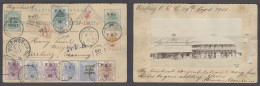 SOUTH AFRICA. 1901 (30 Sept). Winburg - Germany (5 Nov). Reg VRI 1/2d Ovptd Green Stat Card + 9 Adtls Stamps Censored Sh - Altri & Non Classificati