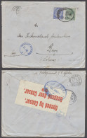 SOUTH AFRICA. 1916 (27 April). WW I. Swakopmund - Switzerland, Bern (8 June). Former German Col Fkd Env 3d Rate S Africa - Altri & Non Classificati