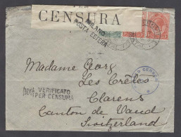 SOUTH AFRICA. 1916 (16 Feb). Natal / Bergville - Switzerland (3 May). Fkd Doble Censored Env. Scarce Town Dest Usage. - Altri & Non Classificati