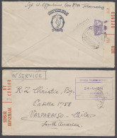 SOUTH AFRICA. 1944 (24 April). FM / On Service Mail. Physical Training Battlallion - Chile / Valparaiso (27 May). Cape C - Altri & Non Classificati