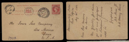 SOUTH AFRICA. 1903 (26 Aug). Natal / Hermannsburg - USA / Iowa / Des Moines. 1d Red Stat Card, Via Grey Town And Pieter  - Altri & Non Classificati