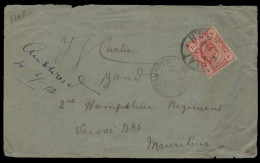 SOUTH AFRICA. 1912 (3 June). Transvaal EatHeat - Mauritius / Vacoas. Military Mail Intercolonial Fkd Env Arrival On Fron - Sonstige & Ohne Zuordnung