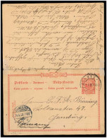 SOUTH AFRICA. 1898 (8 April). Germany - Transvaal (2 May) - Germany. A Doble Stat Card Usage Properly ZAR Used Back To H - Sonstige & Ohne Zuordnung