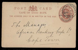 SOUTH AFRICA. 1895. CGH. Stat Postcard From Burghersdorp To Cape Town. Departure Postmark Cds With Arrival Pm Type GPO S - Other & Unclassified