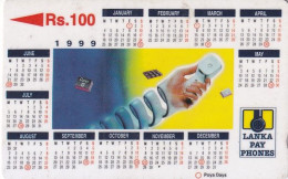 SRI LANKA(GPT) - Calendar 1999, CN : 38SRLC/B, Used - Sri Lanka (Ceylon)