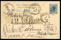 STRAITS SETTLEMENTS SINGAPORE. 1892 (2 Dec). George Town Usage In Pulo Penag To Volusca (Austria). Via Penang, Singapore - Singapore (1959-...)