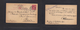 SOUTH AFRICA. 1912 (Oct 11) Durban, Natal - France, Paris (1 Nov). 1d Red Stat Card. - Sonstige & Ohne Zuordnung