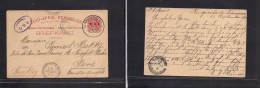 SOUTH AFRICA. 1901 (22-26 Sept) VRI ZAR, Krugersdorp, Transvaal - Constantinople, Turkey, Pena (22 Oct) 1d Red Stat Card - Sonstige & Ohne Zuordnung