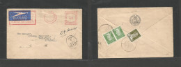 SOUTH AFRICA. 1946 (Apr 3) Port Elisabeth - Turkey, Istambul. Air Machine Comercial Fkd At 1sh 3d Rate Envelope + Taxed  - Sonstige & Ohne Zuordnung