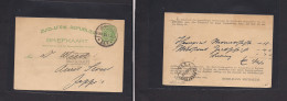 SOUTH AFRICA. 1899 (13 Nov) ZAR. Joburg - Jeppestown (18 Nov) 1/2d Green Private Print Stat Card + "Non Reclame" Retour  - Other & Unclassified