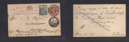 SOUTH AFRICA. 1895 (14 May) CGH, Grahams Town - Scotland, St. Andrews, Fwded (12 July) 1d Brown Stat Card + Adtl. Better - Sonstige & Ohne Zuordnung