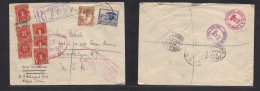 SOUTH AFRICA. 1938. Capetown - USA, Brooklyn, NY (16 Dec) Registered Multifkd + Taxed Envelope, Incl Aux Cachets + US P. - Sonstige & Ohne Zuordnung