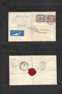 SOUTH AFRICA. 1937 (10 Aug) Fox Street, Joburg - Switzerland, Basel (17 Aug) Regisitered Air Multifkd Env DN13. Fine Usa - Other & Unclassified