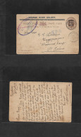 SOUTH AFRICA. 1907 (July 25) DRC. Ladybrand - St. Helene. Deadwood Camp. POW Ovptd 1d Stat Card + Censored NPR Cachet. F - Other & Unclassified