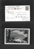 SOUTH AFRICA. 1927 (2 March) Joburg - Netherlands, Vourburg. 1 1/2d Brown Stationary Camps Bay Photo Card, Rolling Cache - Other & Unclassified