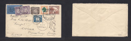 SOUTH AFRICA. 1934 (21 March) Durban - Radhook, Shrewsbury, Salop, England. Air Multifkd Env, Taxed + 4 Postage Dues At  - Sonstige & Ohne Zuordnung