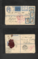 SOUTH AFRICA. 1934 (Sept) Capetown, Gardens - Latvia, Liepaja (12 Oct) Via Berlin (11 Oct). Airmail German Red Cachet +  - Other & Unclassified