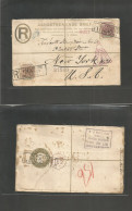 SOUTH AFRICA. 1901 (26 Sept) Pretoria - USA, NYC (Oct 26) Registered Multifkd 4d Stat Env + Censored. VF. - Other & Unclassified