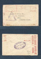 SOUTH AFRICA. 1941 (1 July) Capetown - Philippines, Manila. Machine Cachet Fkd Env + South Africa Censor Label + Singapo - Sonstige & Ohne Zuordnung