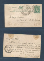 SOUTH AFRICA. 1909 (12 July) ORC. Bloemfontein - Nairobi, BEA. Via Pretoria - Lourenço Marques, Portuguese Mozambique (1 - Altri & Non Classificati