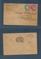 SOUTH AFRICA. 1909 (Apr 19) C GH. East London - Switzerland Bale (9 May) Jewellery Reverse Printed Multifkd Envelope At  - Sonstige & Ohne Zuordnung