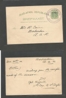 SOUTH AFRICA. 1900 (Dec 20) ZAR. Barberton Local. Ovptd 1/2d Green Stat Card. Written By Military Officer. Rubber Violet - Altri & Non Classificati