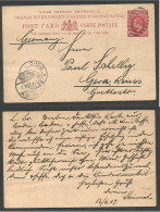 SOUTH AFRICA. 1907 (13 June) ORC. Bethelem - Germany, Gera (7 July) KEVII 1d Red Stationary Card "107" Grill, Cds. VF Us - Other & Unclassified