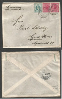 SOUTH AFRICA. 1902 (20 Dec) Durham, Natal - Germany, Gera (12 Jan 03). Multifkd Color Printed Envelope. Mixed Kingdoms F - Other & Unclassified
