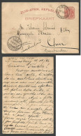 SOUTH AFRICA. 1896 (9 Oct) Z.A.R Jobuz - Switzerland, Chur (2 Nov) 1d Red Stationary Card. Fine. - Altri & Non Classificati