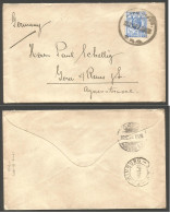 SOUTH AFRICA. 1903 (28 Nov). ORC Sand River - Germany, Gera (20 Dec). Via PO Winburg ORC. Env Fkd 2 1/2d Blue Provisiona - Altri & Non Classificati