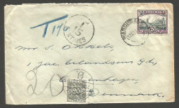 SOUTH AFRICA. 1933 (13 Nov). Waschbank - Denmark, Copenhagen. Fkd Env Taxed Danish Postage Due 20 Ore Tied Cds. Fine. Ni - Altri & Non Classificati
