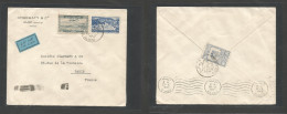 SYRIA. 1949 (22 Oct) Aleppo - France, Paris. Via Damas. Air Multifkd Envelope. Fine. - Siria