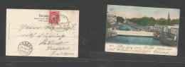 SYRIA. 1906. Damas - Switzerland, Luzern (26 May) Le Barada Photo Ppc Fkd 20p Red Bilingual Cachet. Fine. - Siria