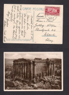 SYRIA. 1935 (13 Apr) Baalbek, Damas - Switzerland, Zurich. Single Fkd Photo Ppc. - Siria