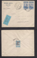 SYRIA. 1945. Damas - France, Lyon. Air Multifkd Env Incl Reverse Tax. Fine. - Siria