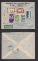 SYRIA. 1946 (6 Febr) Alep - France, Paris (14 Febr) Registered Air Multifkd Env. VF Nice Item, Incl Ovptd Issue. - Siria